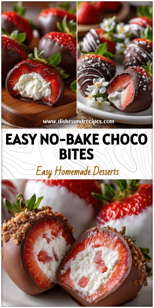 Chocolate Covered Yogurt Strawberries with creamy chocolate filled centers and strawberry yogurt bites as a summer chocolate treat